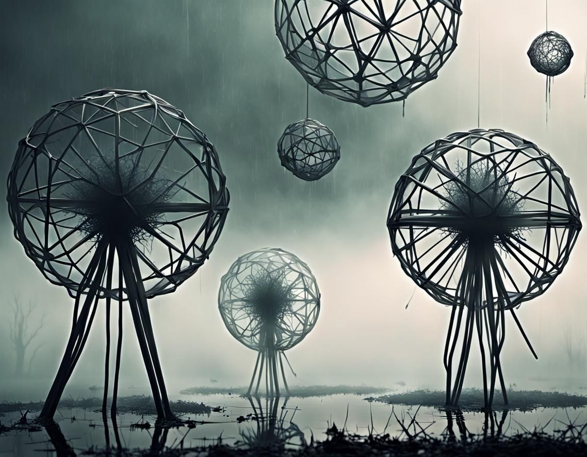 Ethereal Glass Landscape in Whiteneon Helium