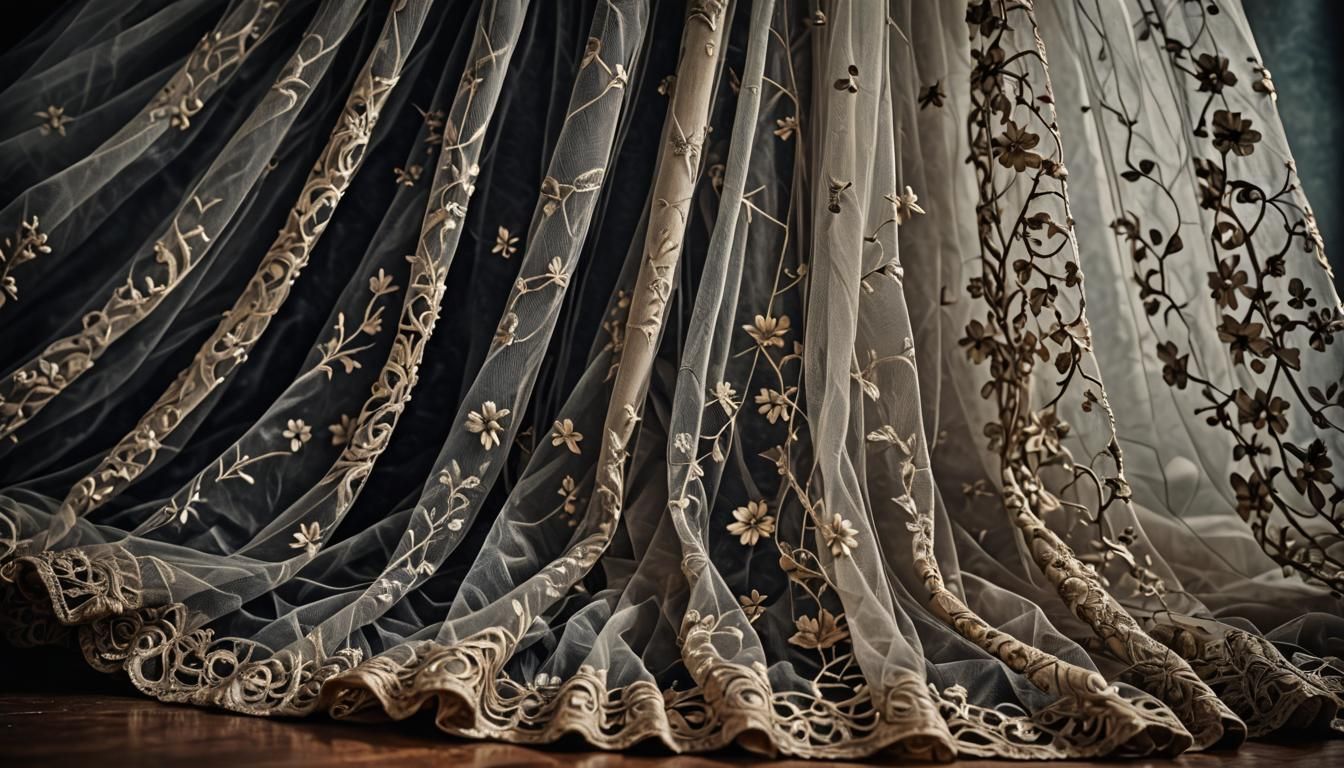 Intricate Tulle Details in a Hyperrealistic Bridal Gown