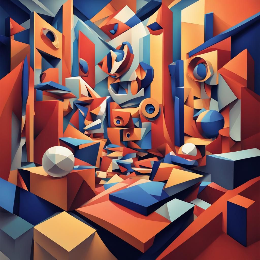 Geometric Fauvism in Cubist Art Deco Style