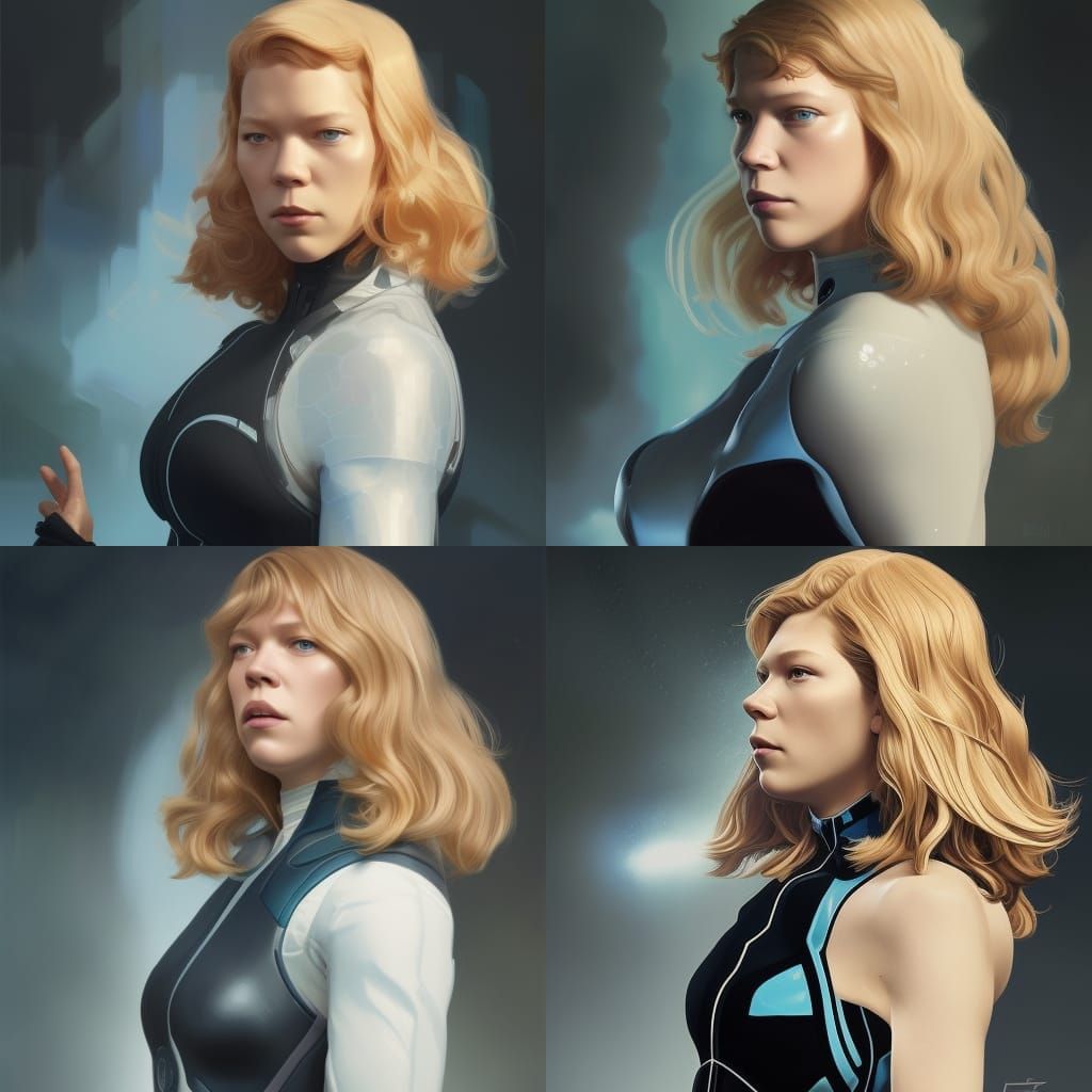Sue Storm Portrait in Hyperdetailed Style