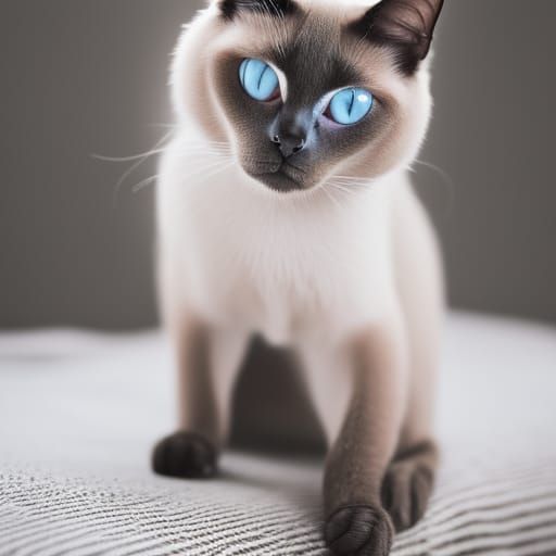 Elegant Siamese Cat Portrait in Natural Light
