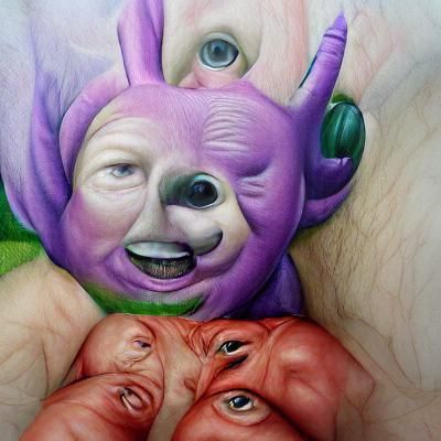 Hyperrealistic Demonic Teletubbies: An Unsettling Vision