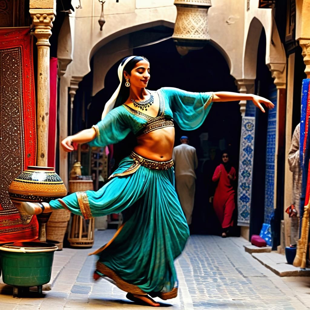 Dalisque Dancing in the Suq: AI Generated Image