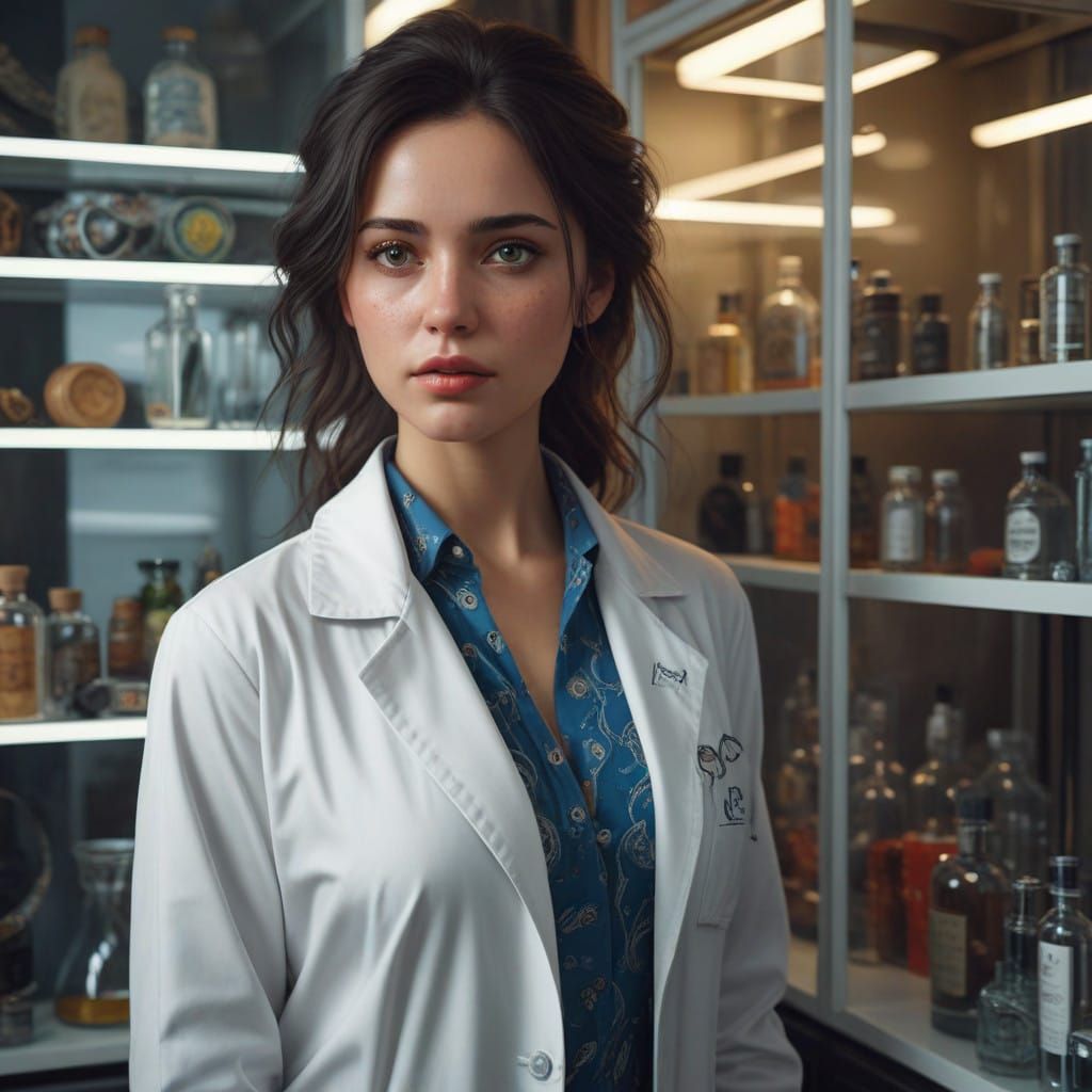 Confident Medical Professional in a Modern Cabinet