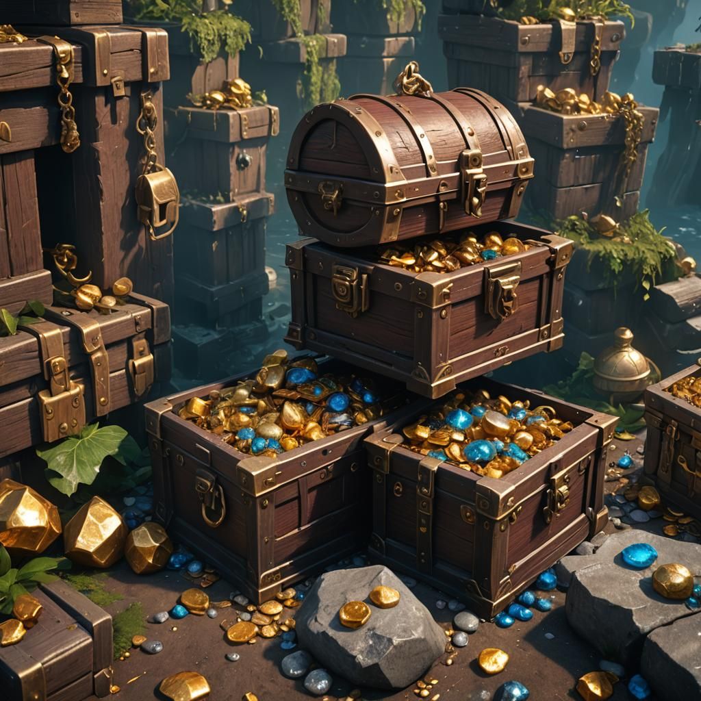 Detailed Treasure Chest Concept Art