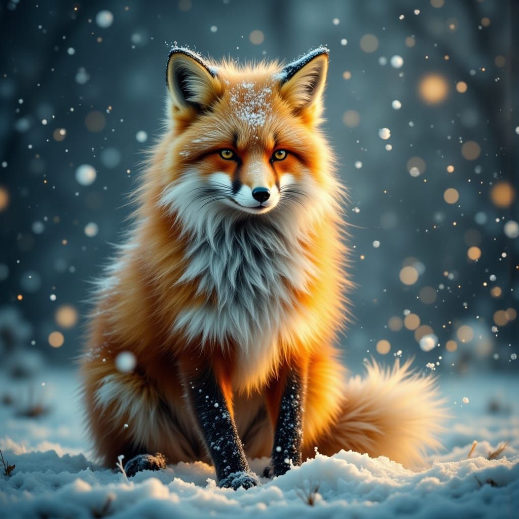 Mystical Winter Fox With Holiday Magic