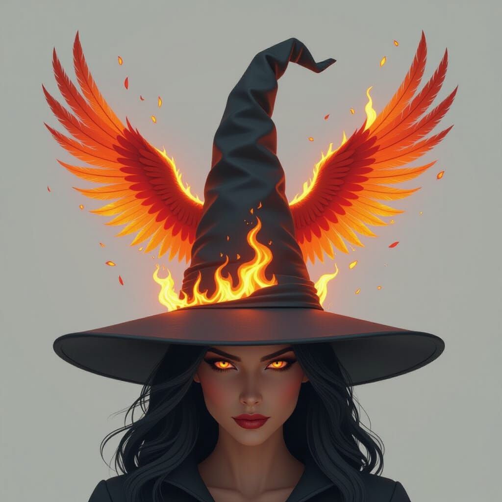 Phoenix Hat Ablaze with Fiery Feathers