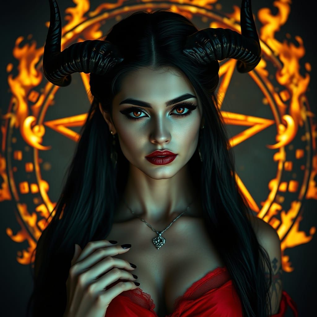 Ethereal Goddess in Dark Fantasy Attire