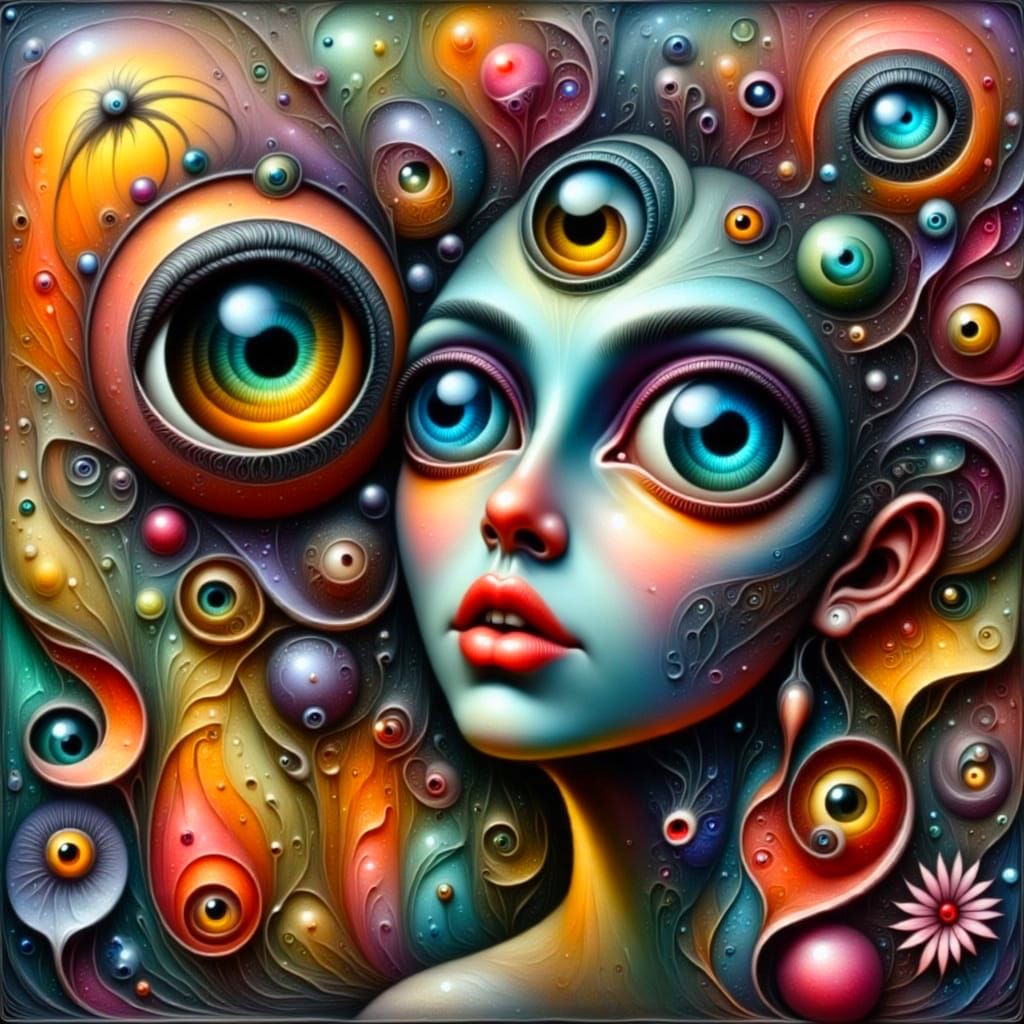 Disembodied Goddess in Neon Dystopia