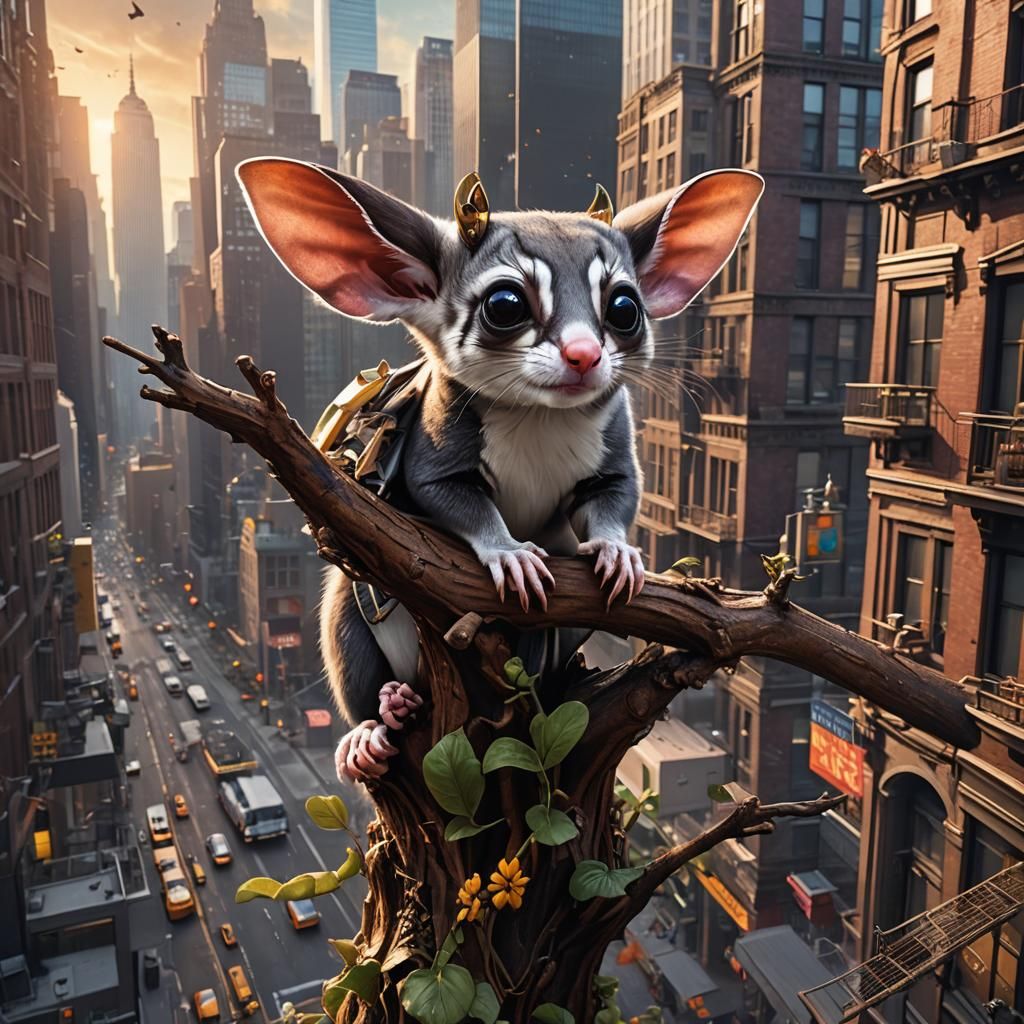 Sugar Glider and Kangaroo in New York City