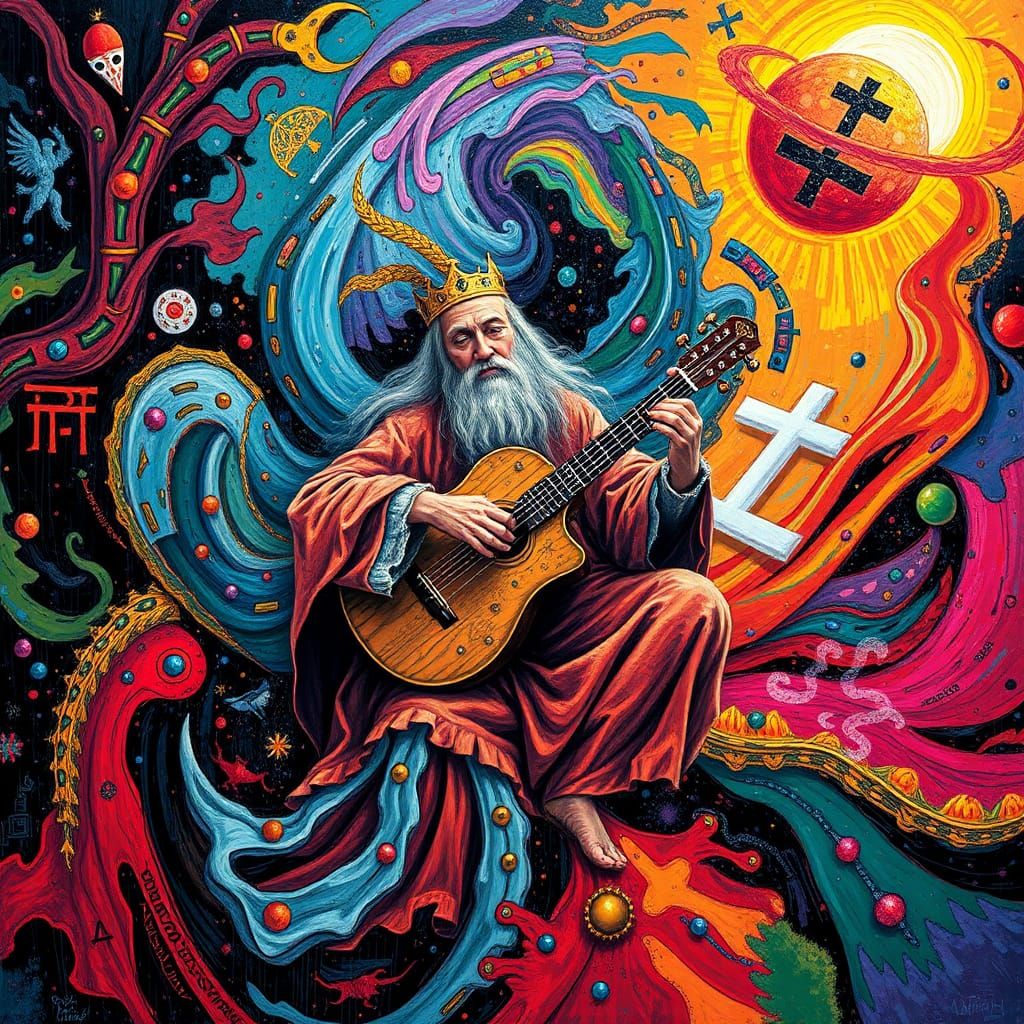 Väinämöinen's Kalevala: A Psychedelic Digital Art Piece