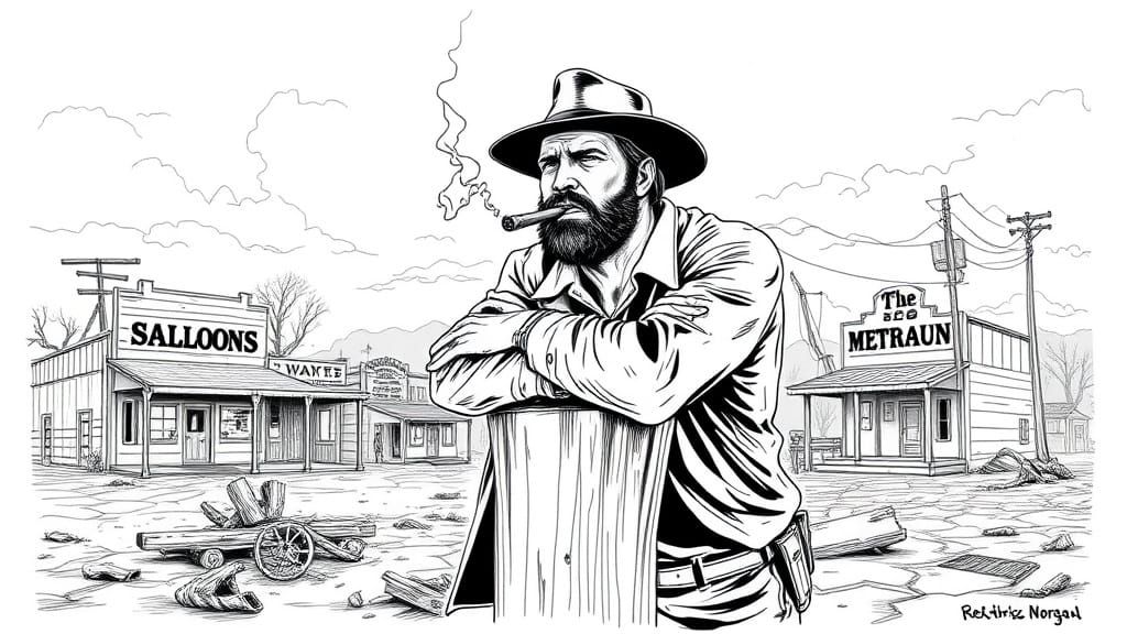 Arthur Morgan Sketch in Gritty Western Noir Style