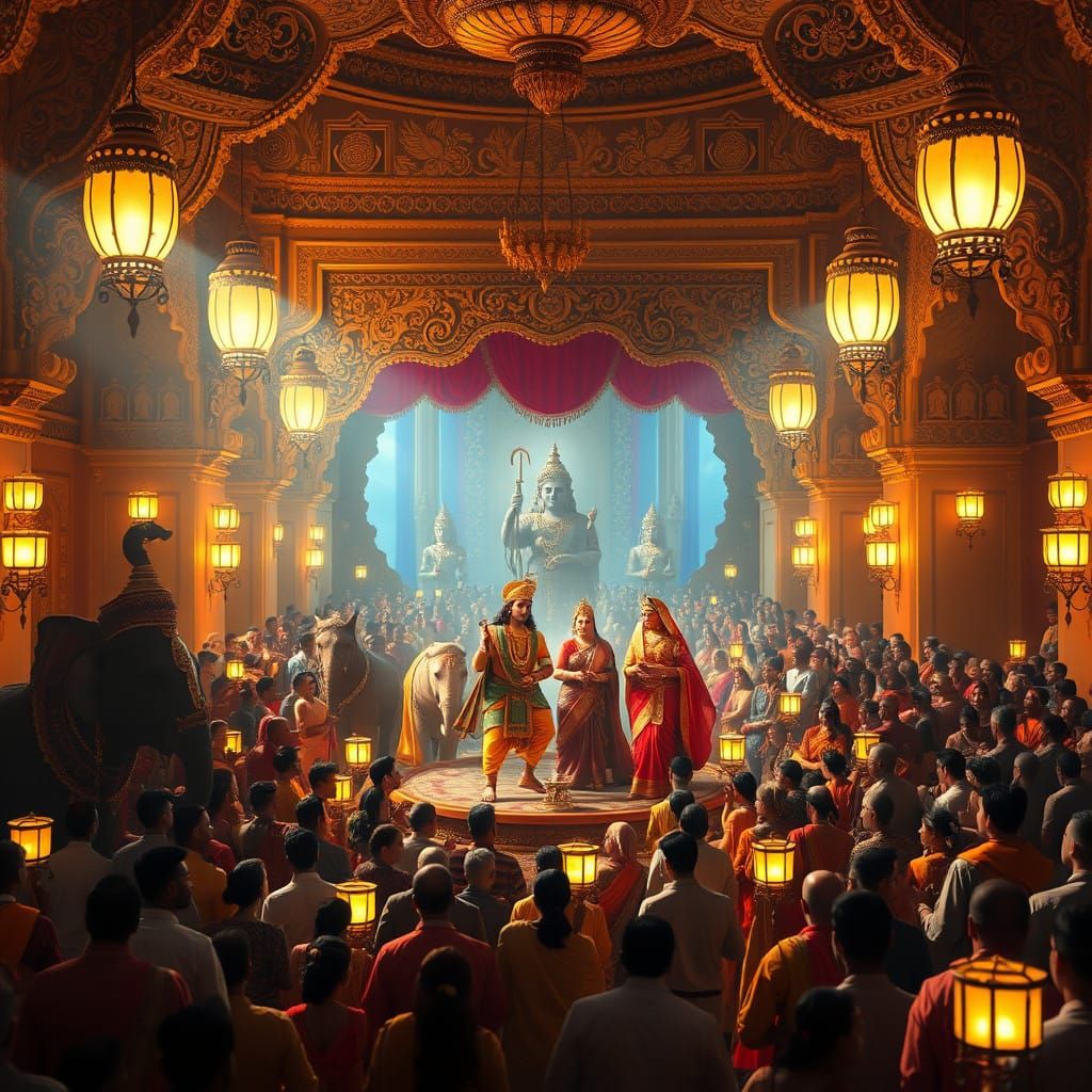Ancient Indian Royal Wedding in Opulent Palace