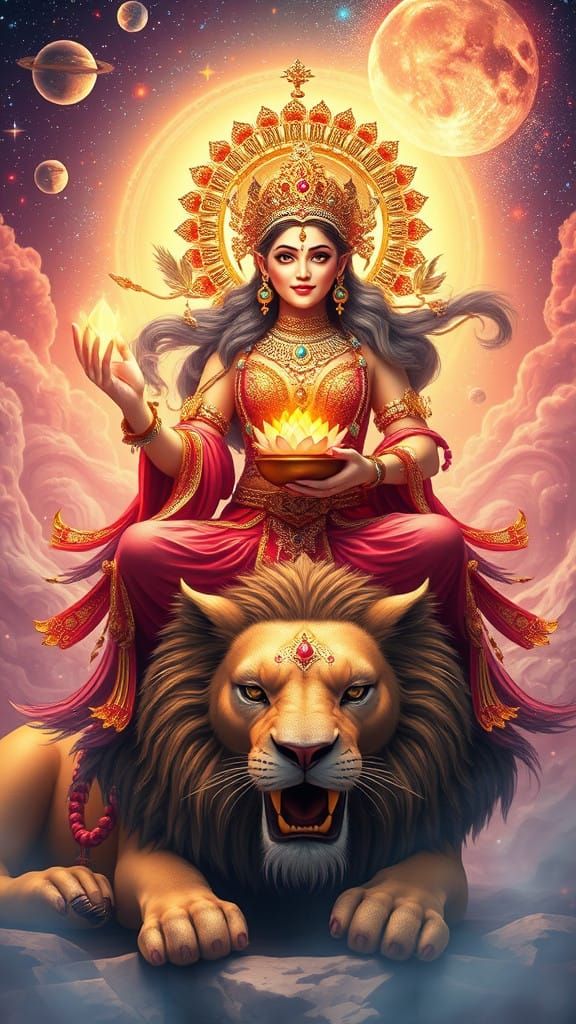 Celestial Goddess in Regal Splendor