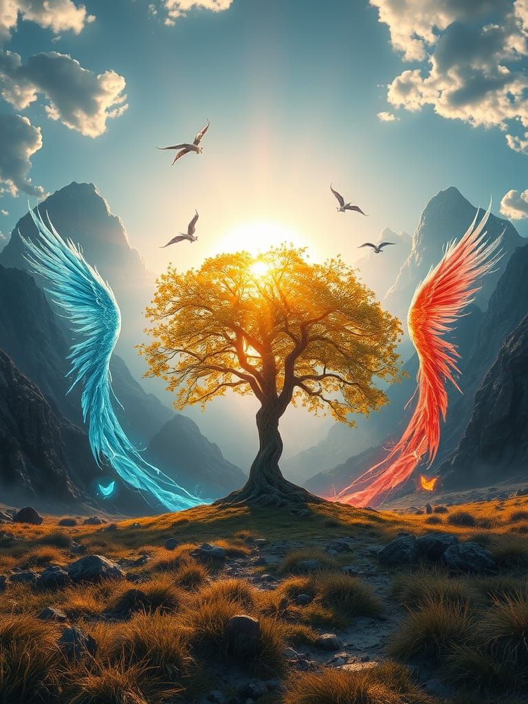 Elemental Beings Clash in Dystopian Landscape