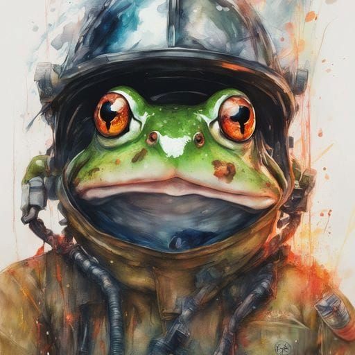 Frog Firefighter Ready for Action