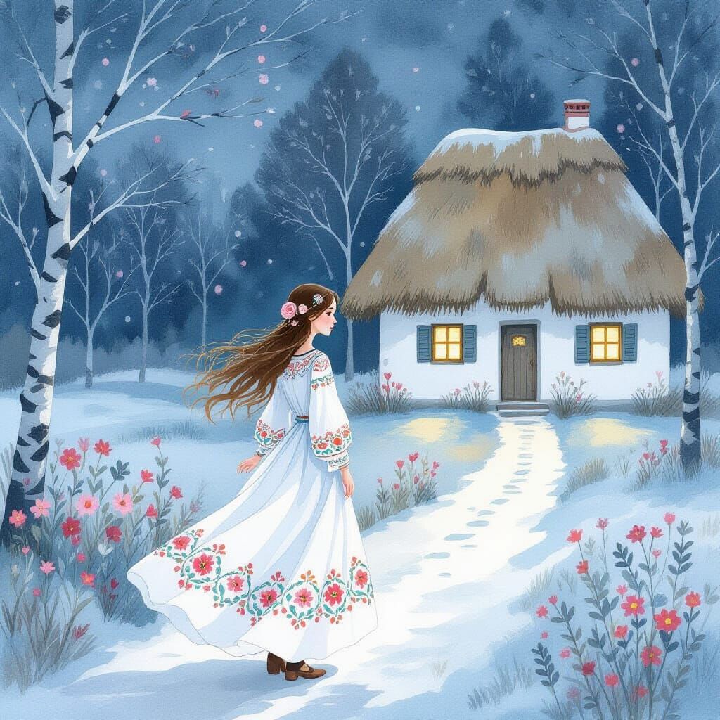 Ukrainian Woman Finds Cottage in Watercolor Fairytale Style