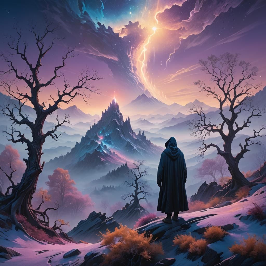 Ethereal Twilight Landscape in Matte Painting Style