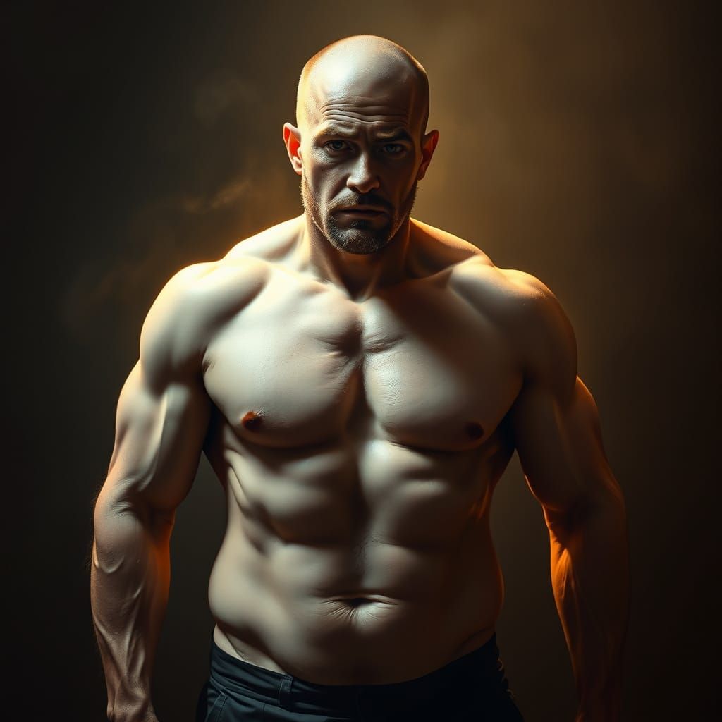 Muscled Man in Dramatic Pose