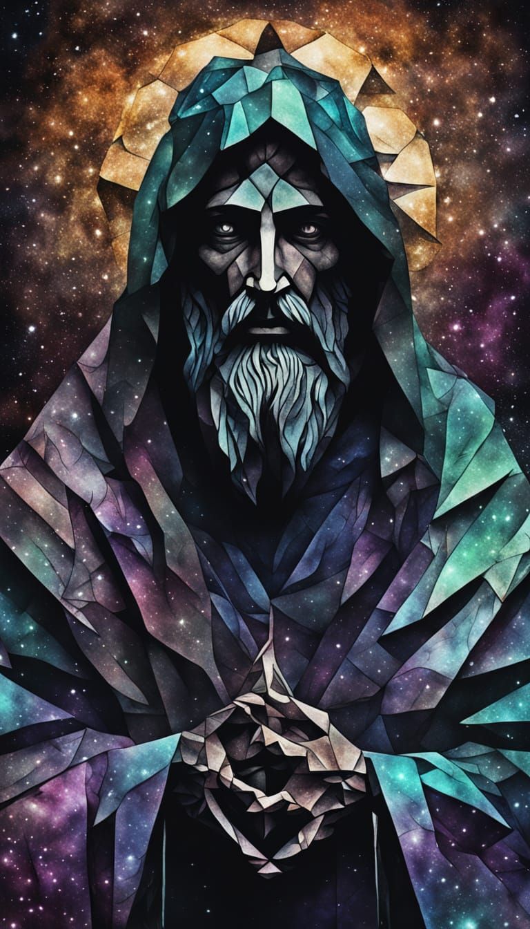 Eldritch Origami Jesus in Cosmic Horror Art