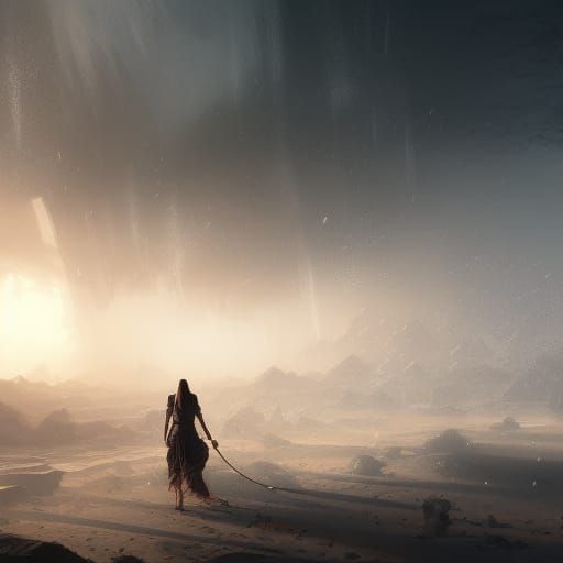 Sand Pouring From Sky: Dark Fantasy Concept Art