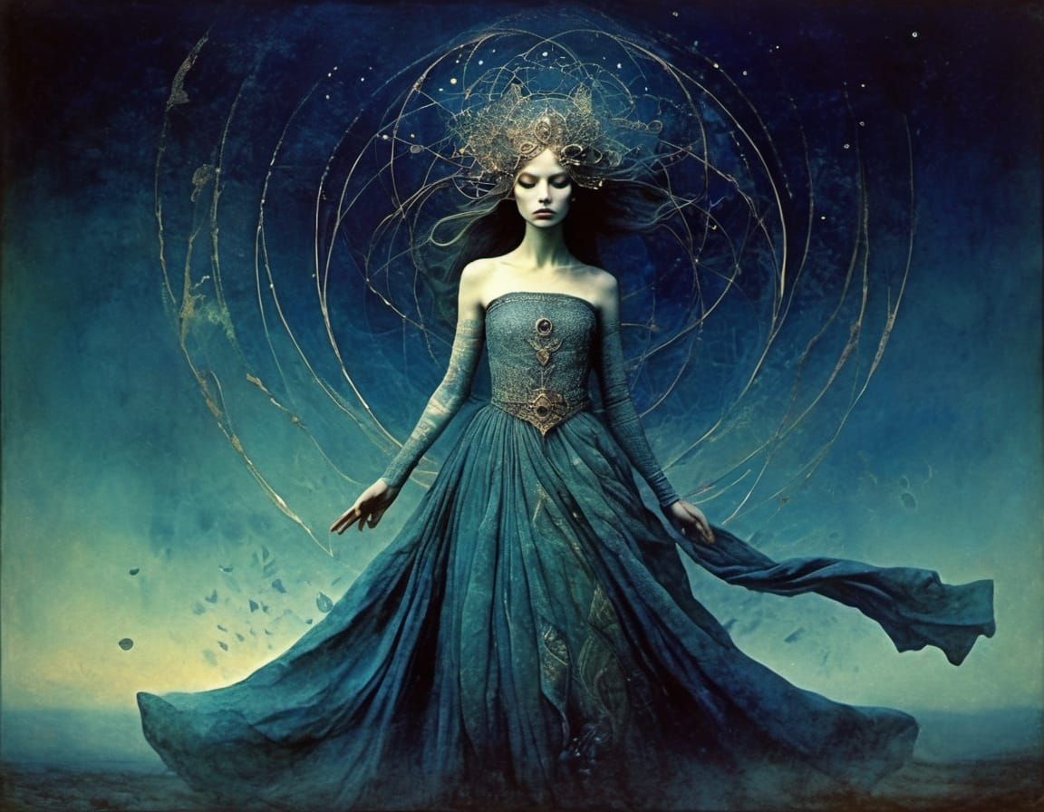 Ethereal Figures in a Dreamlike Landscape