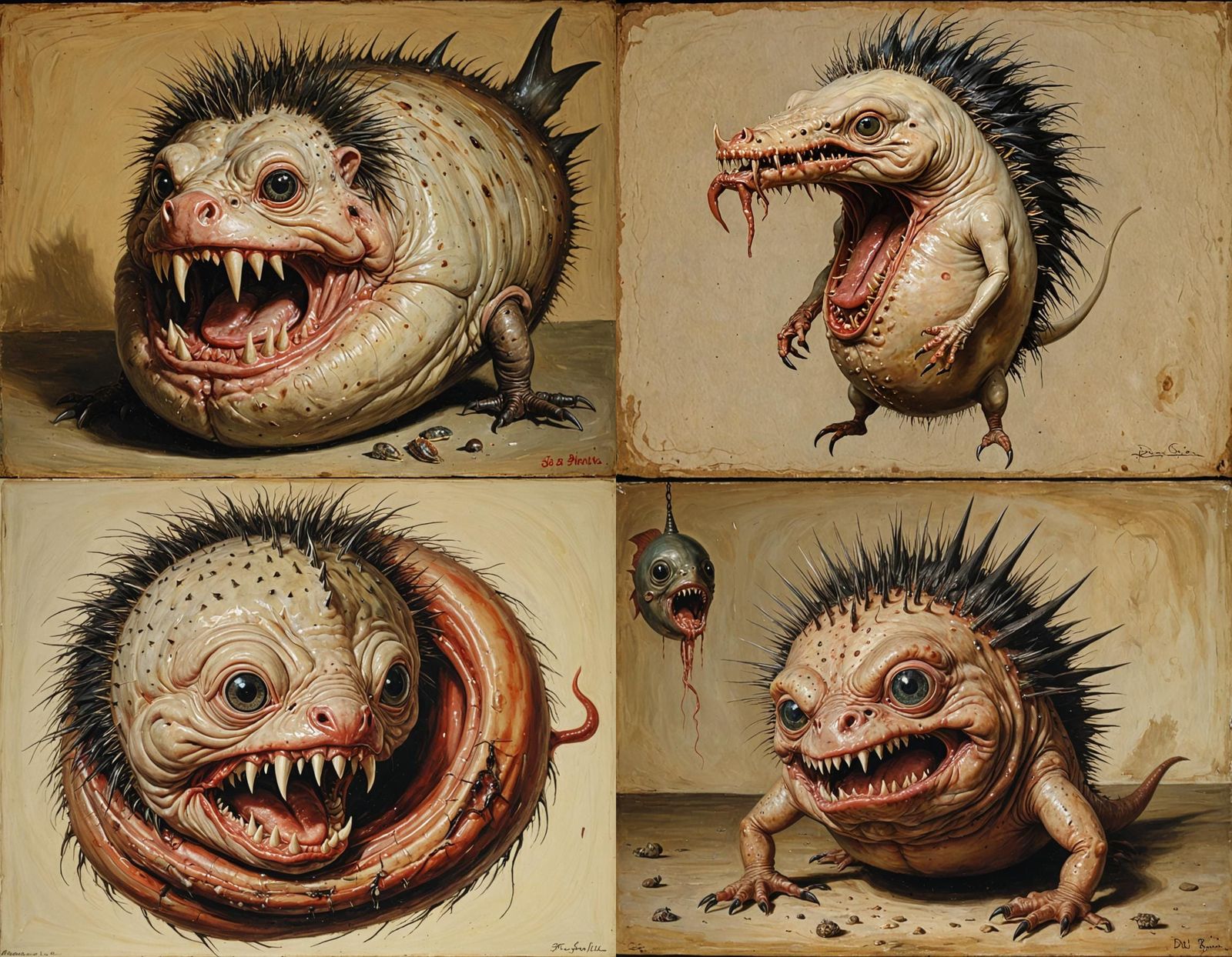 Grotesque Mutant Hybrid Creature Inspired by Soutine