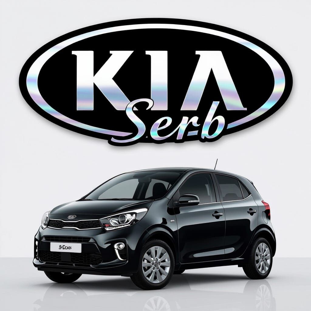 Elegant KIA SERB Logo for a Black Kia Picanto