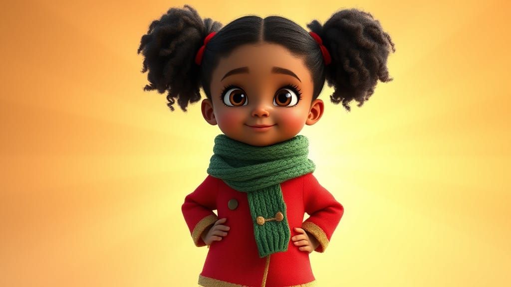 Confident Little Adventurer in Vibrant Winter Wonderland