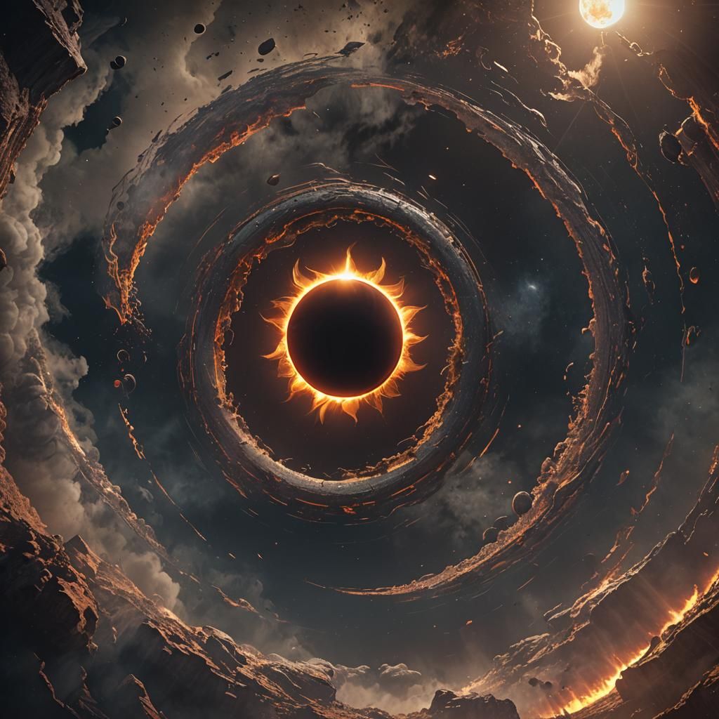 Annular Solar Eclipse Detailed Matte Painting