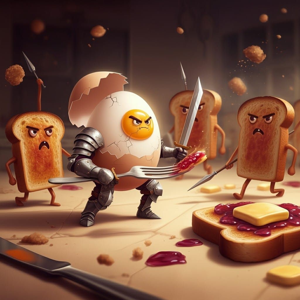 Epic Egg Battle with Toast Soldiers
