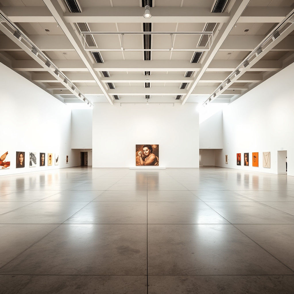 Contemporary Exhibition Hall with Natural Light and Bokeh