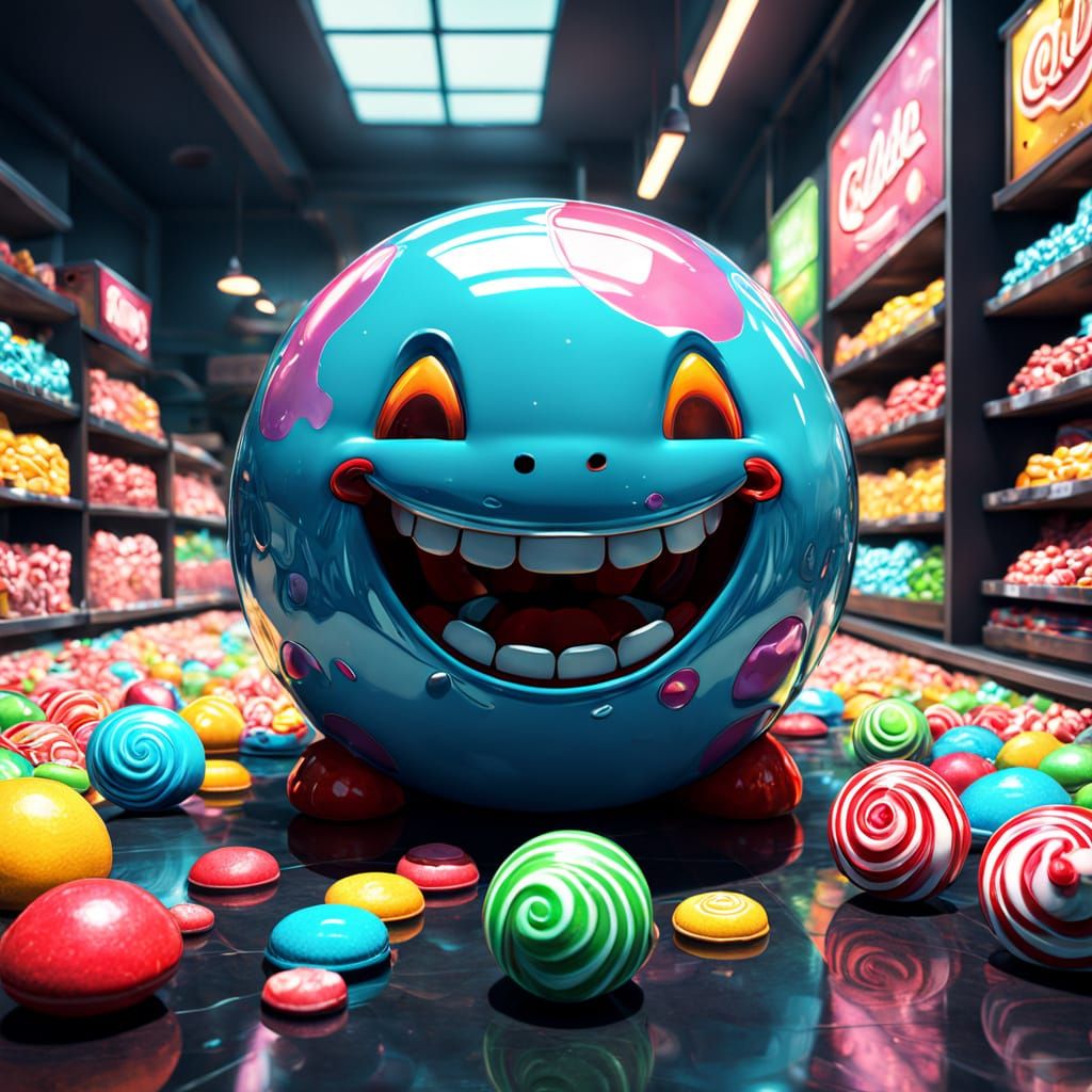 Vibrant Candy Art in Hyperrealistic Style