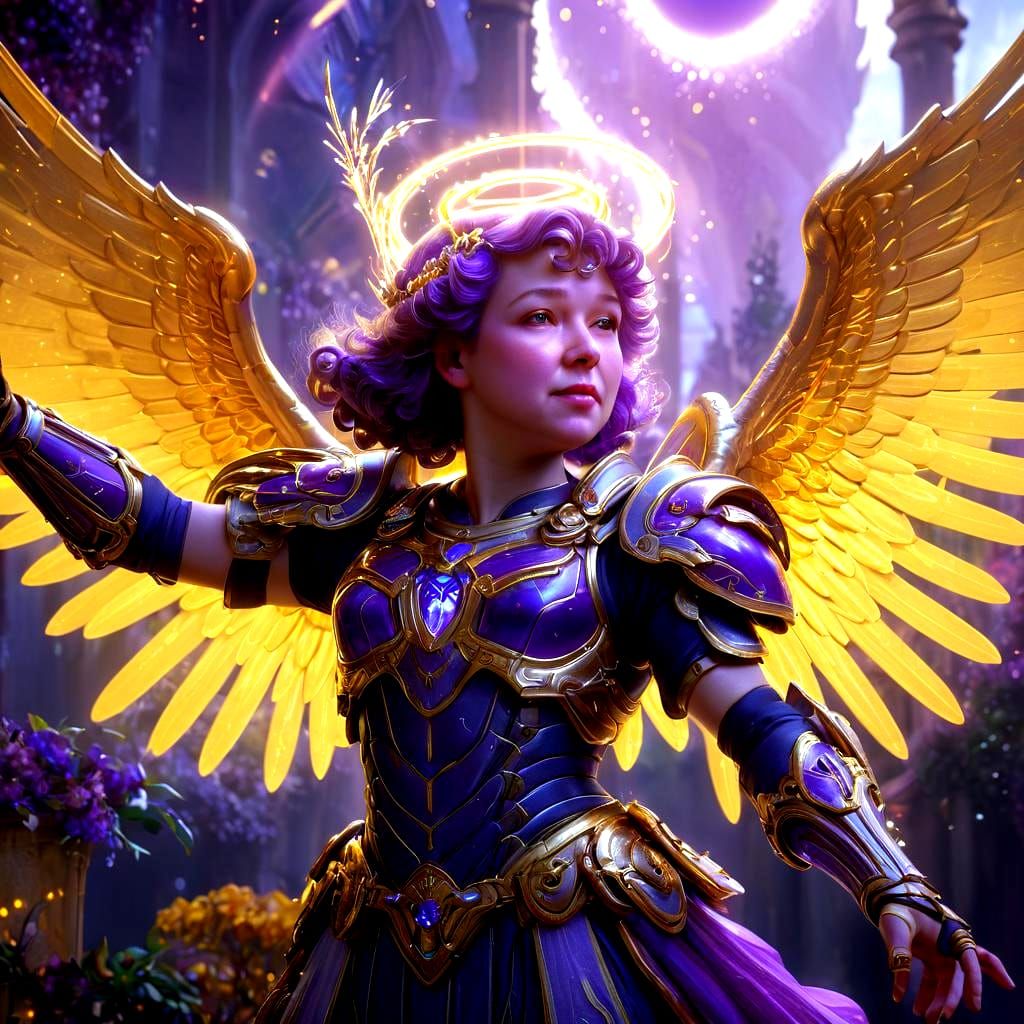 Archangel with Halo in Fantasy Concept Art Style