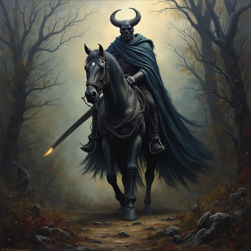 Grimdark Scene as Oil Painting