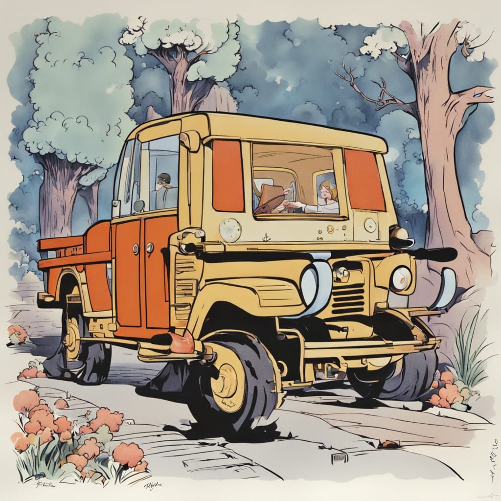 Classic 2D Cartoon Character in Cel Animation Style