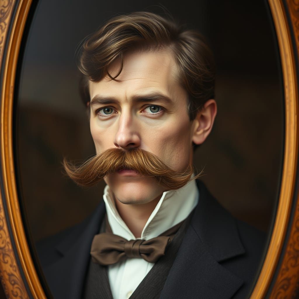 Mysterious Gentleman in Edwardian Era Self Portrait