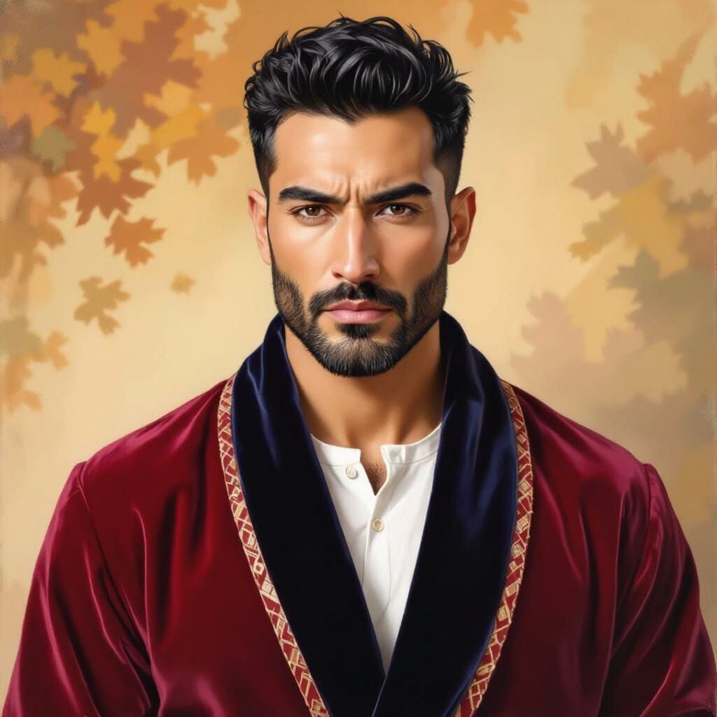 Angry Man in Forest, Impressionist Oil Painting