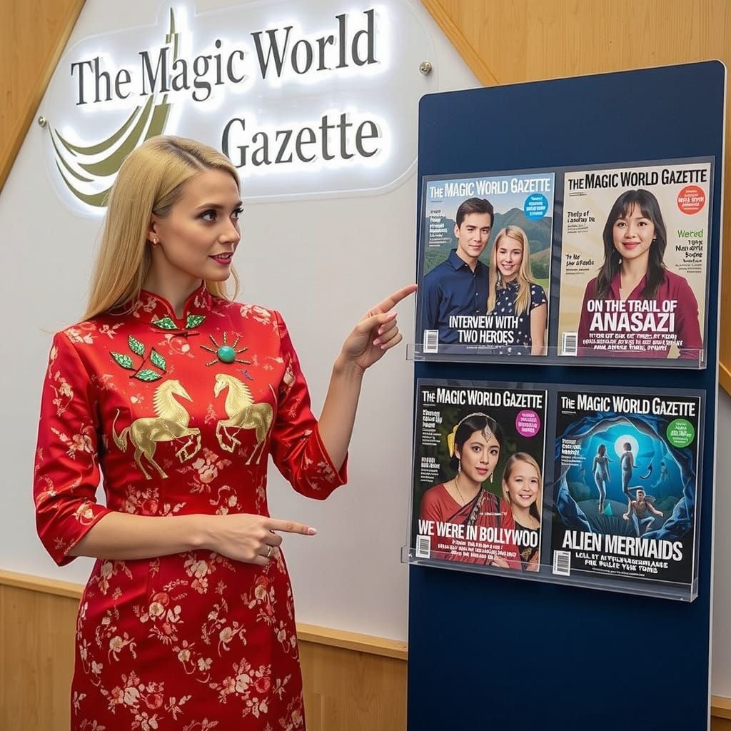 Alexandra presents the latest issues of the Magic World Gazette...
