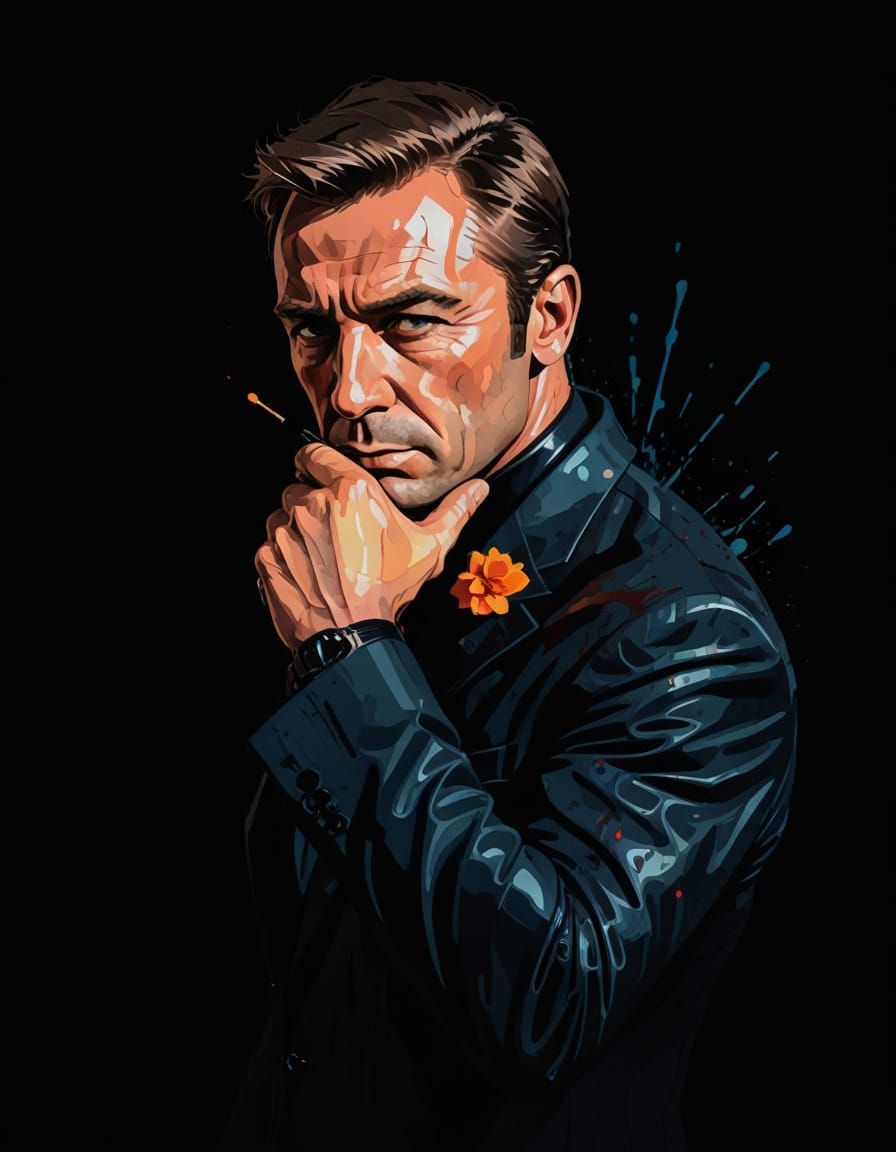 High-Octane 007-Inspired Secret Agent Art in Graffiti Style