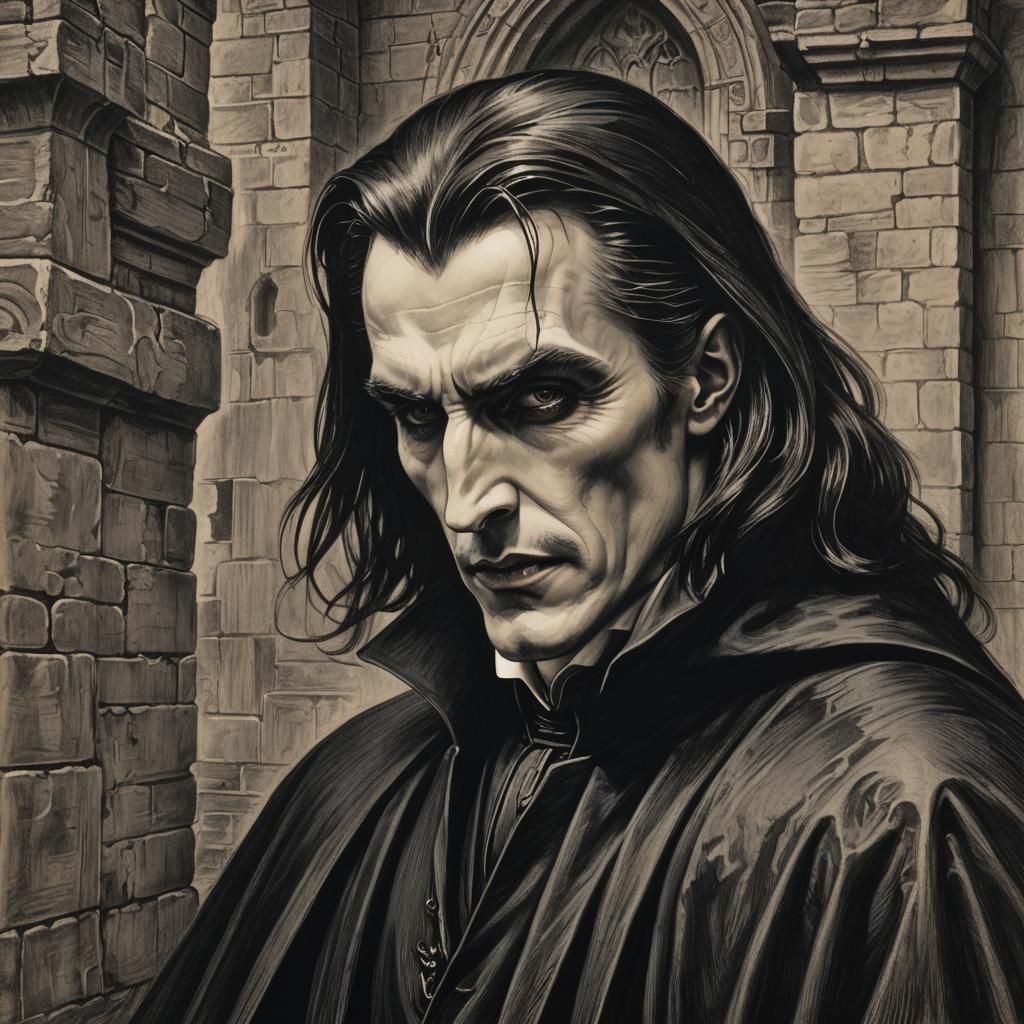 Count Dracula: Lord of Vampires in Charcoal