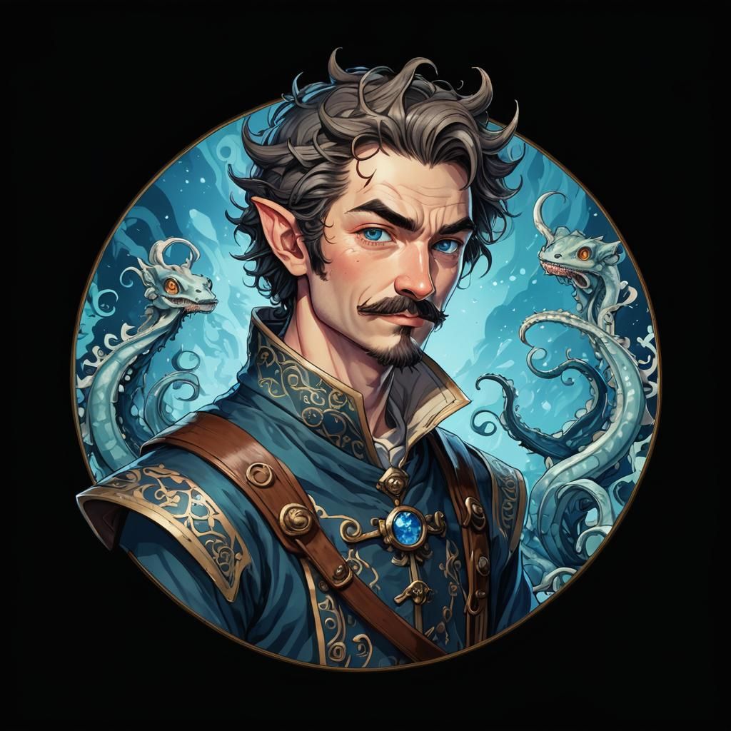 Happy Halfling Manga Portrait with Elven Ears