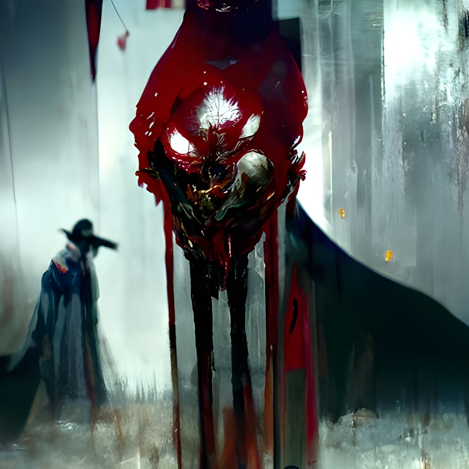 Sinister Bloody Murder Scene with Dramatic Lighting