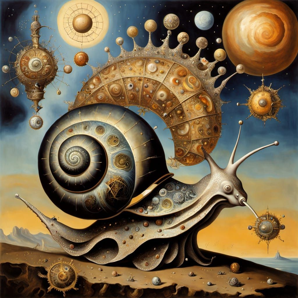 Surreal ornamental snail