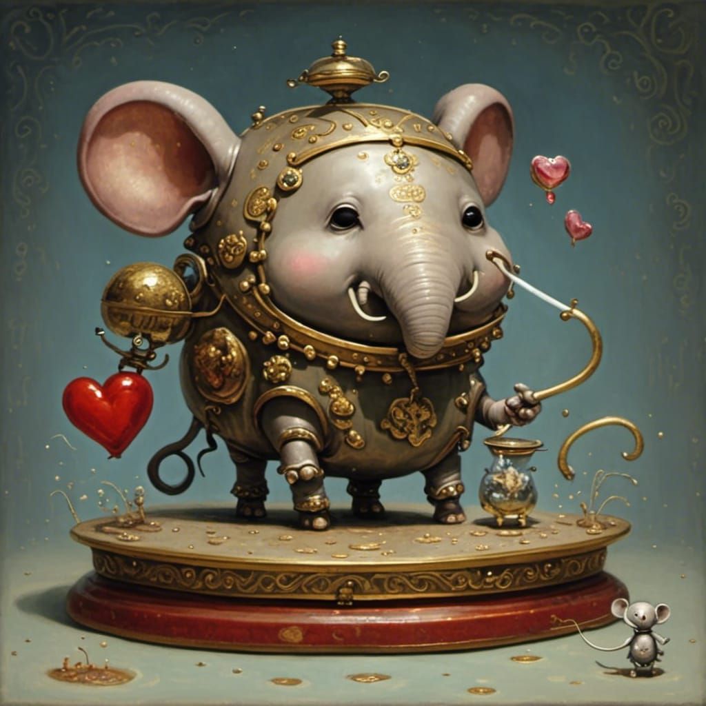 Mouse Heart Surreal Art