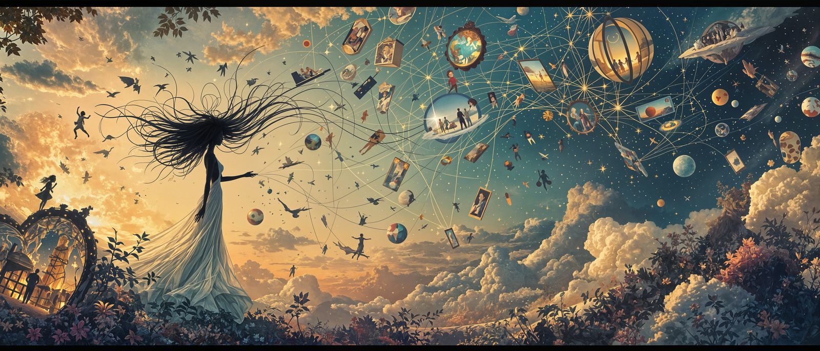 Surreal Dreamweaver in Ethereal Landscape