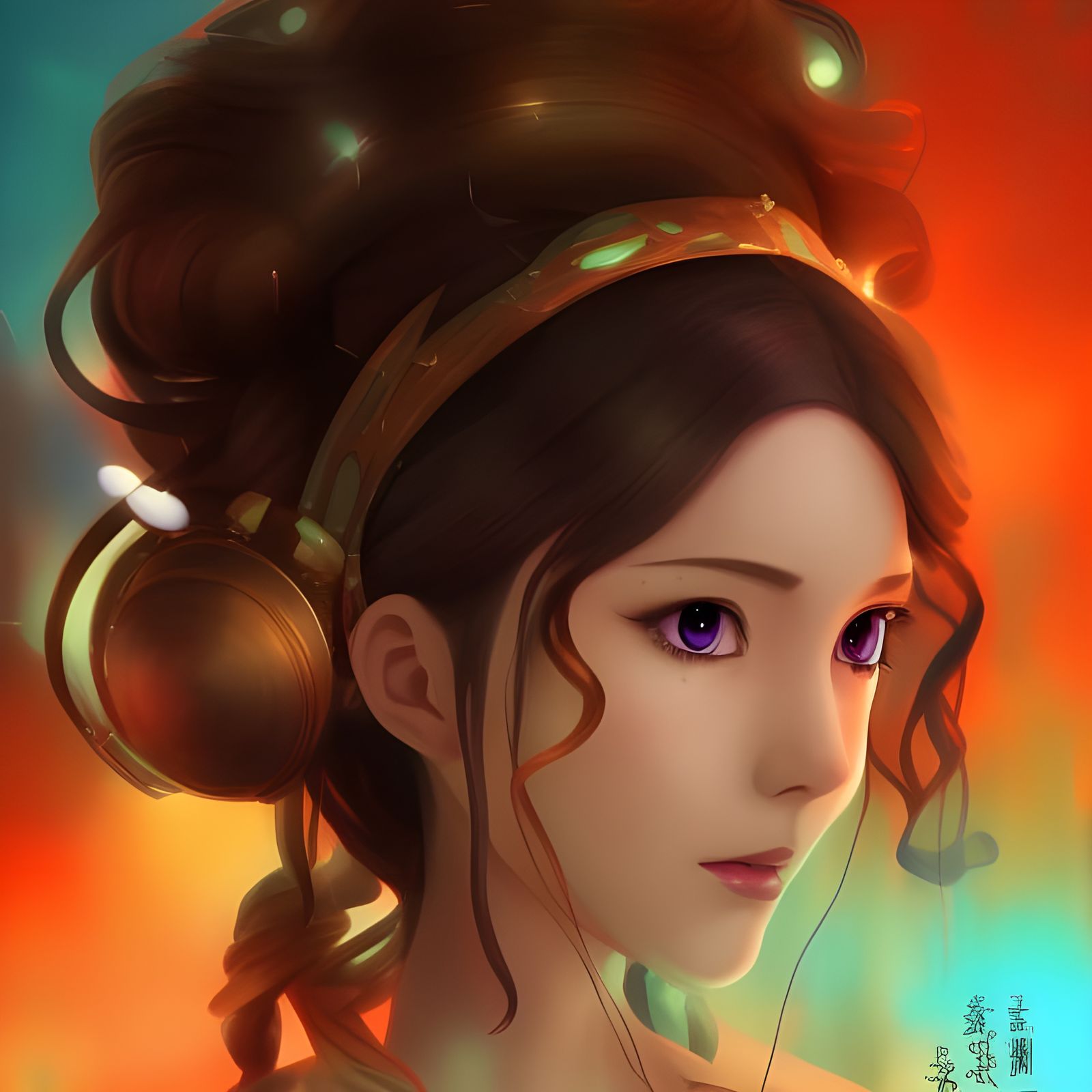 Hyperrealistic Princess Leia Anime Key Visual