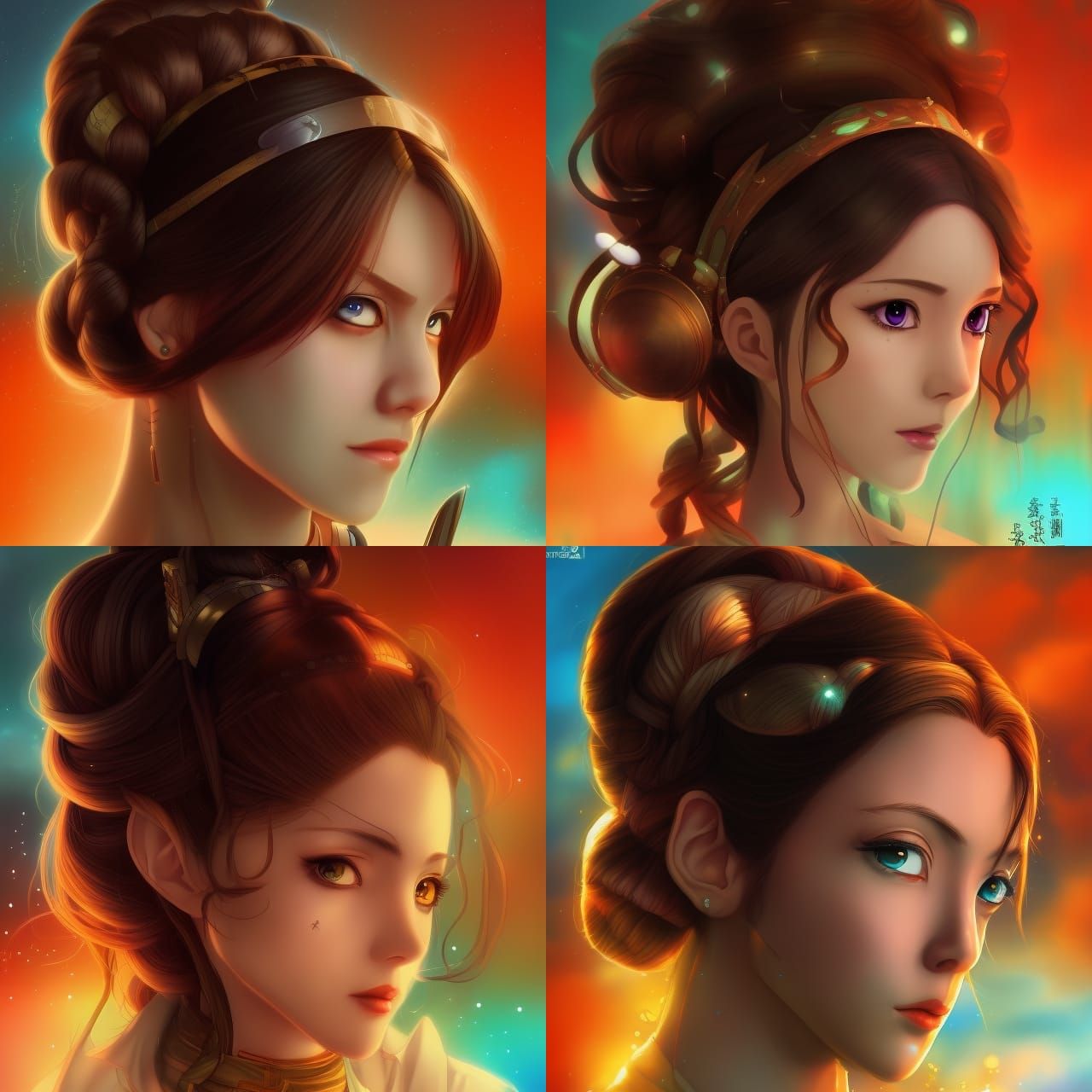 Hyperrealistic Princess Leia Fantasy Concept Art