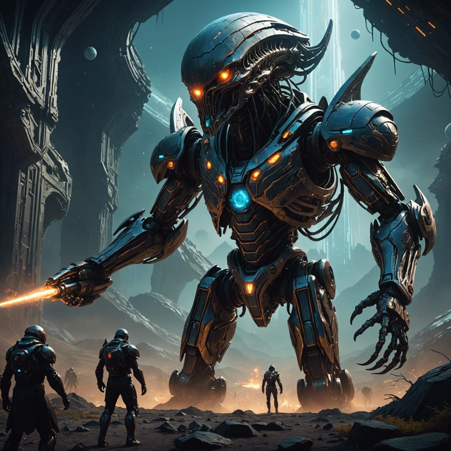 Extraterrestrial Being Controlled by AI: Detailed Matte Pain...