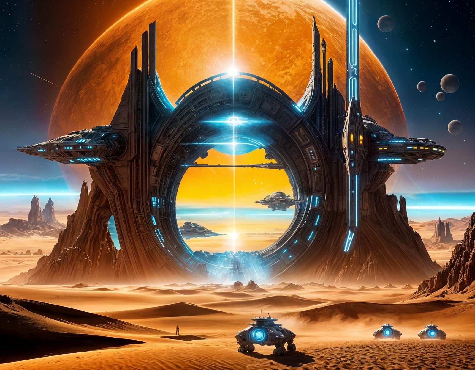 Glowing Portal to a Blue Water-World